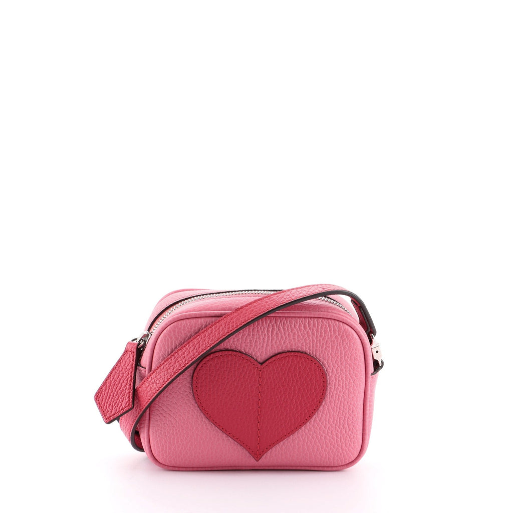 Heart Camera Bag Leather Mini