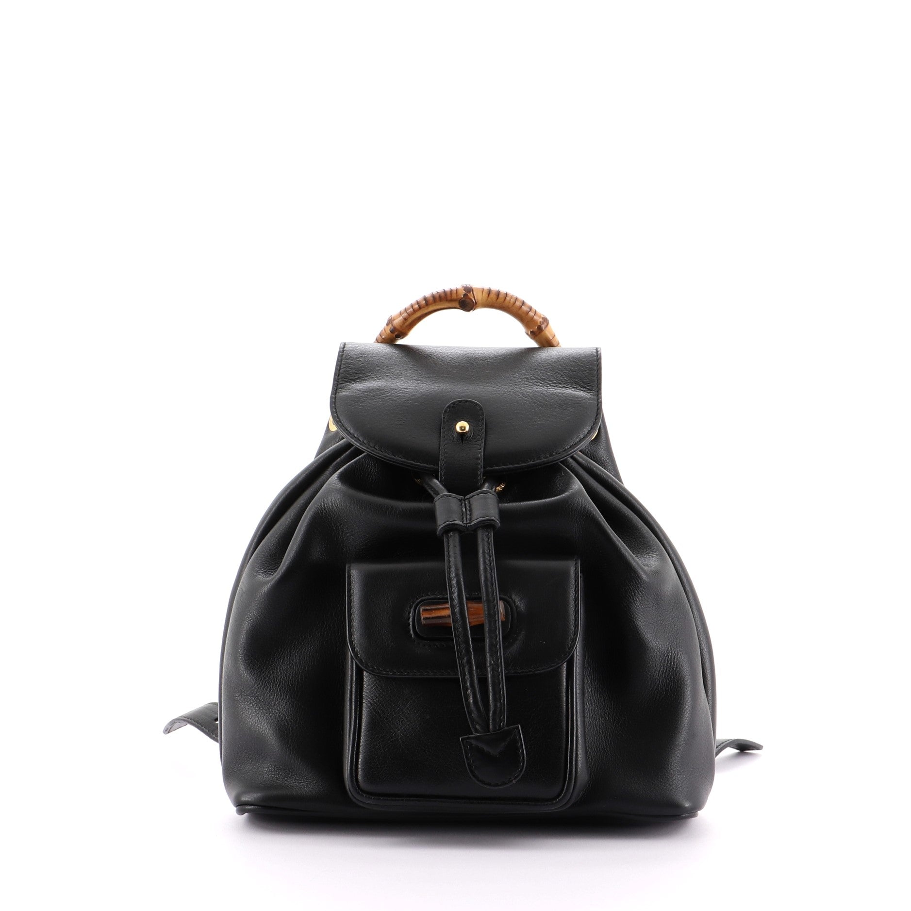 Vintage Bamboo Backpack Leather Mini