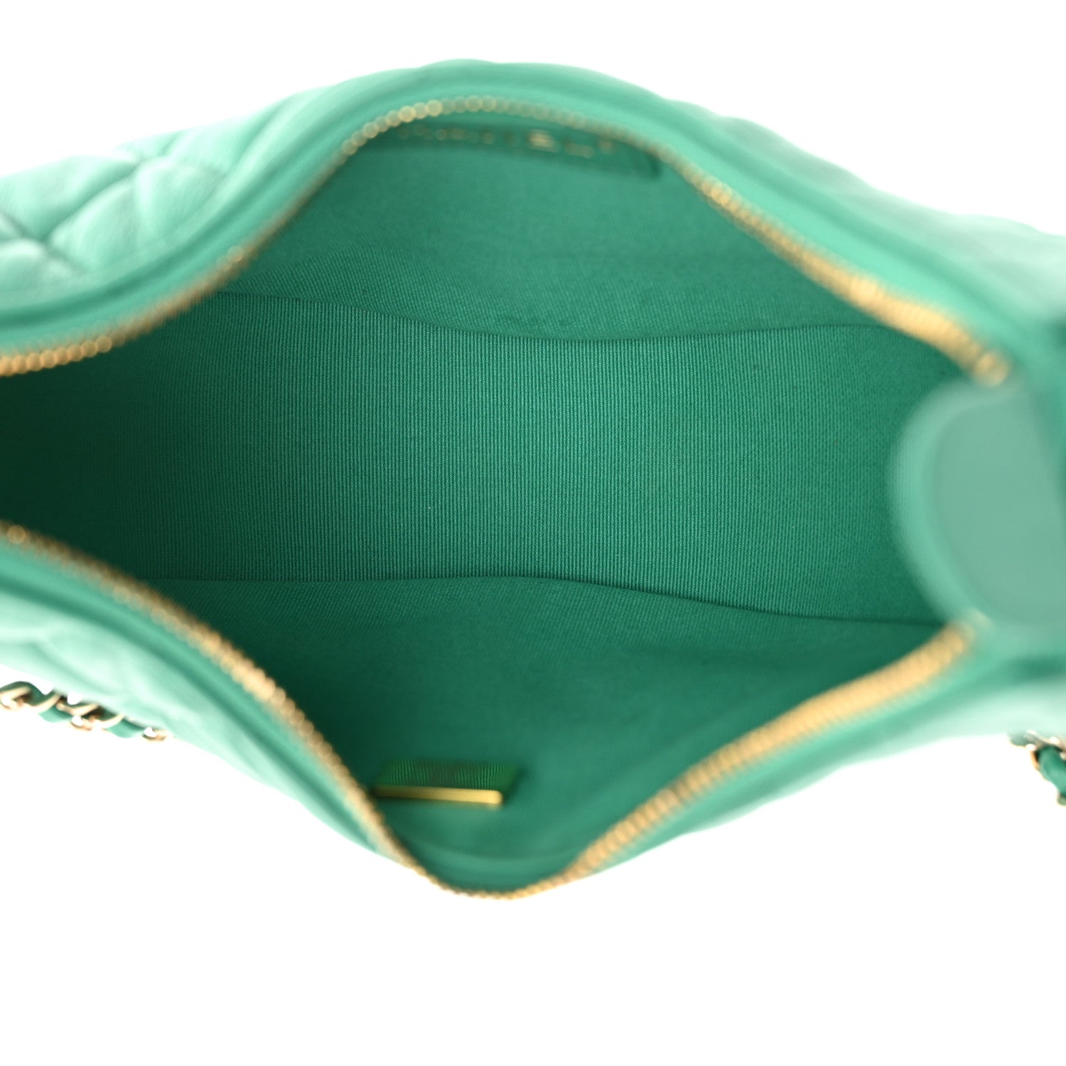 Lambskin Quilted Small Hobo Bag Green