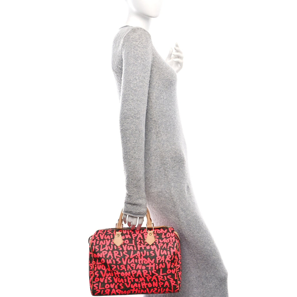 Monogram Graffiti Speedy 30 Fuchsia