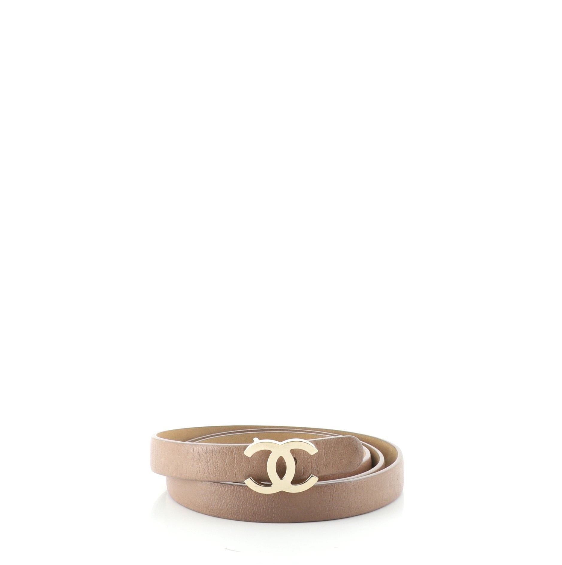 CC Logo Belt Leather Thin 80
