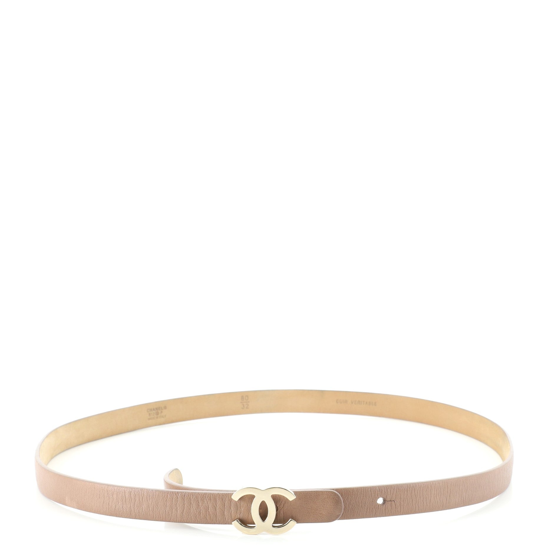 CC Logo Belt Leather Thin 80
