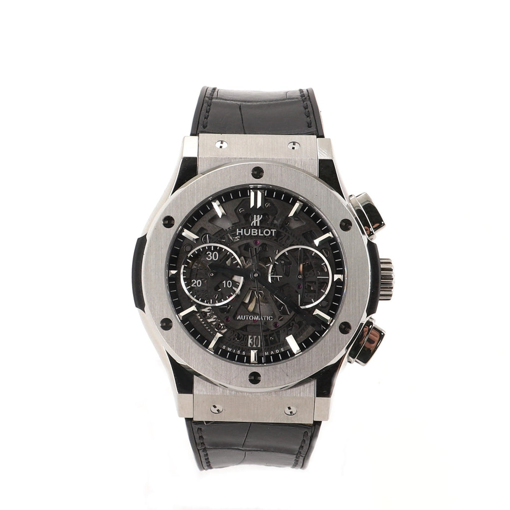 Classic Fusion Aerofusion Chronograph Skeleton Automatic Watch Titanium and Alligator with Rubber 45
