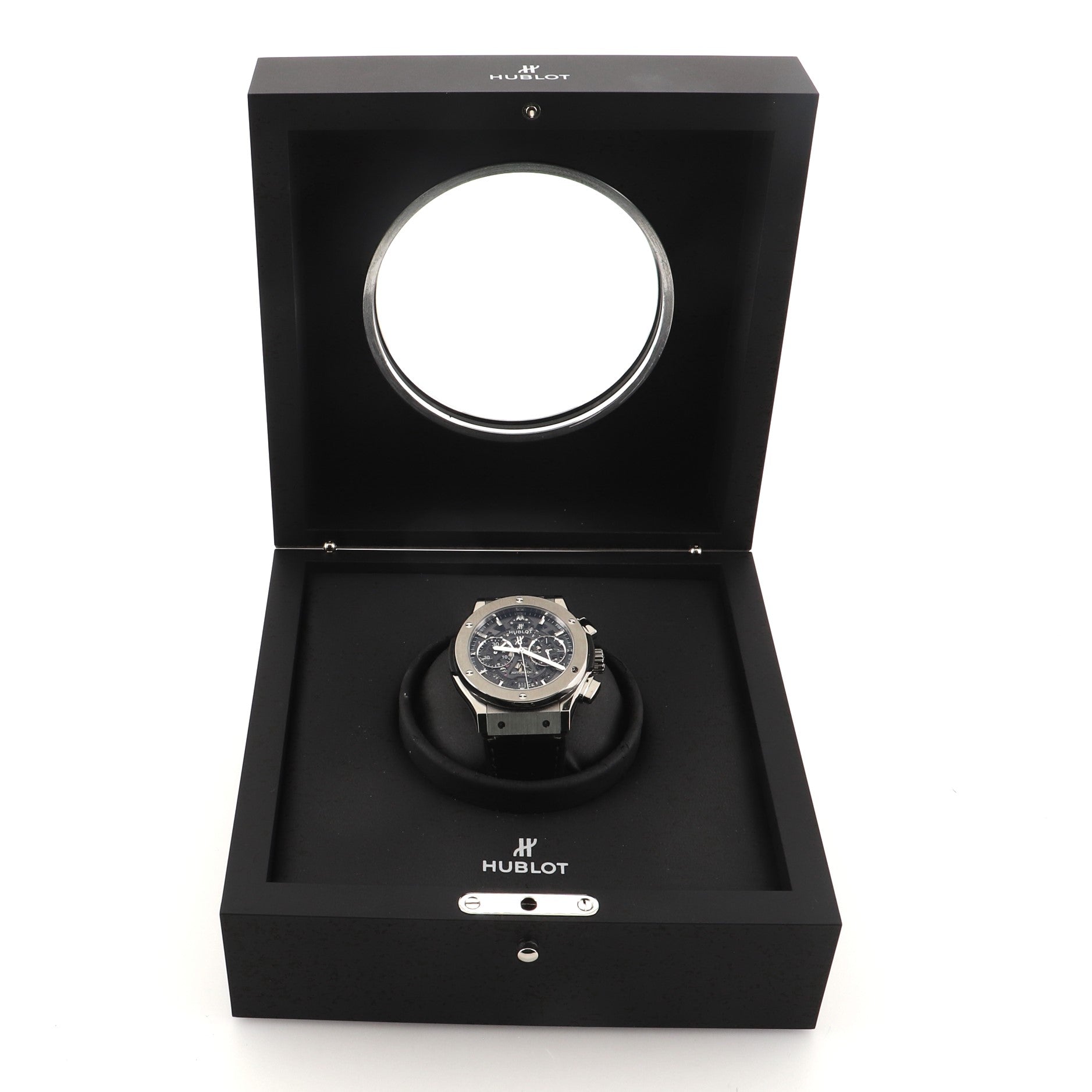 Classic Fusion Aerofusion Chronograph Skeleton Automatic Watch Titanium and Alligator with Rubber 45