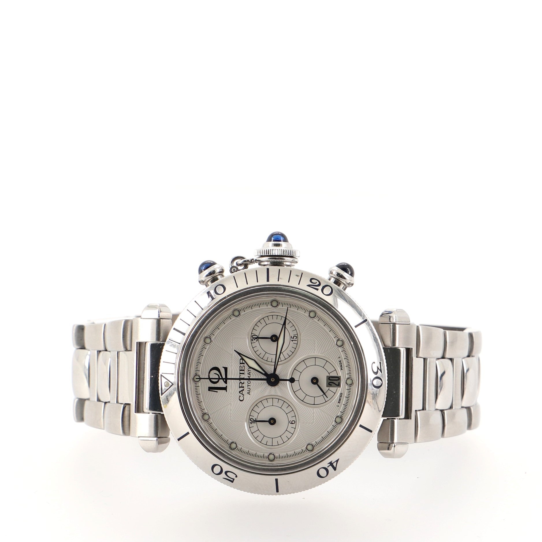 Pasha de Cartier Chronograph Automatic Watch Stainless Steel 38