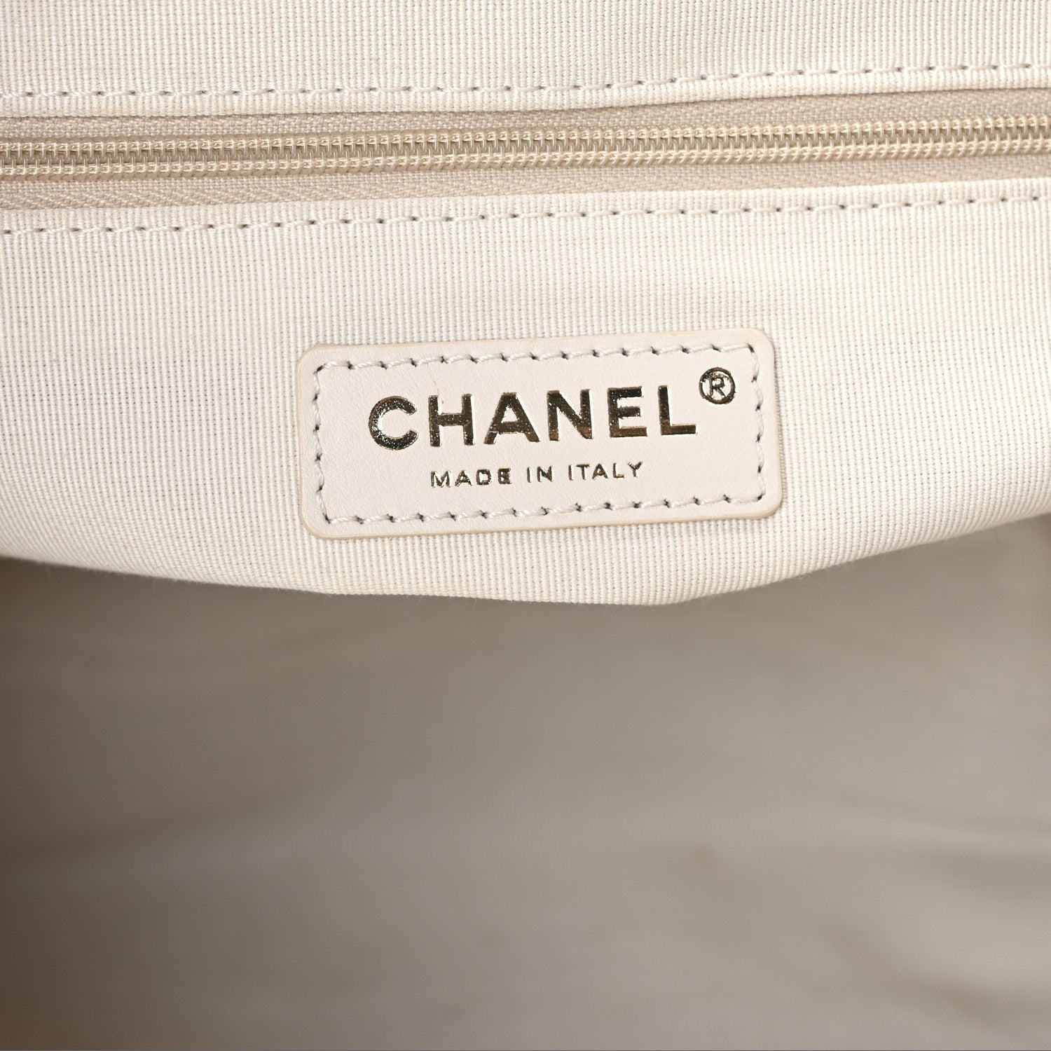 Calfskin Stitched Shopping Bag White