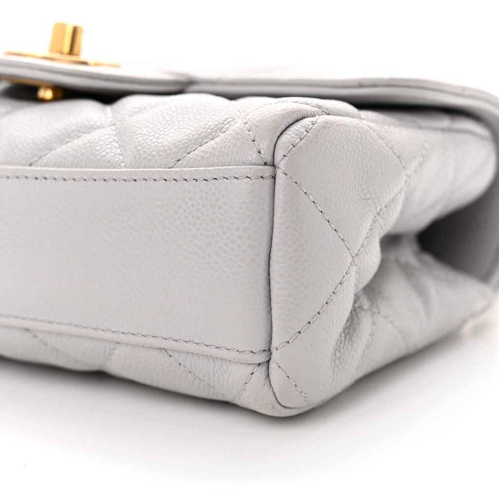 Caviar Quilted Mini Flap Grey