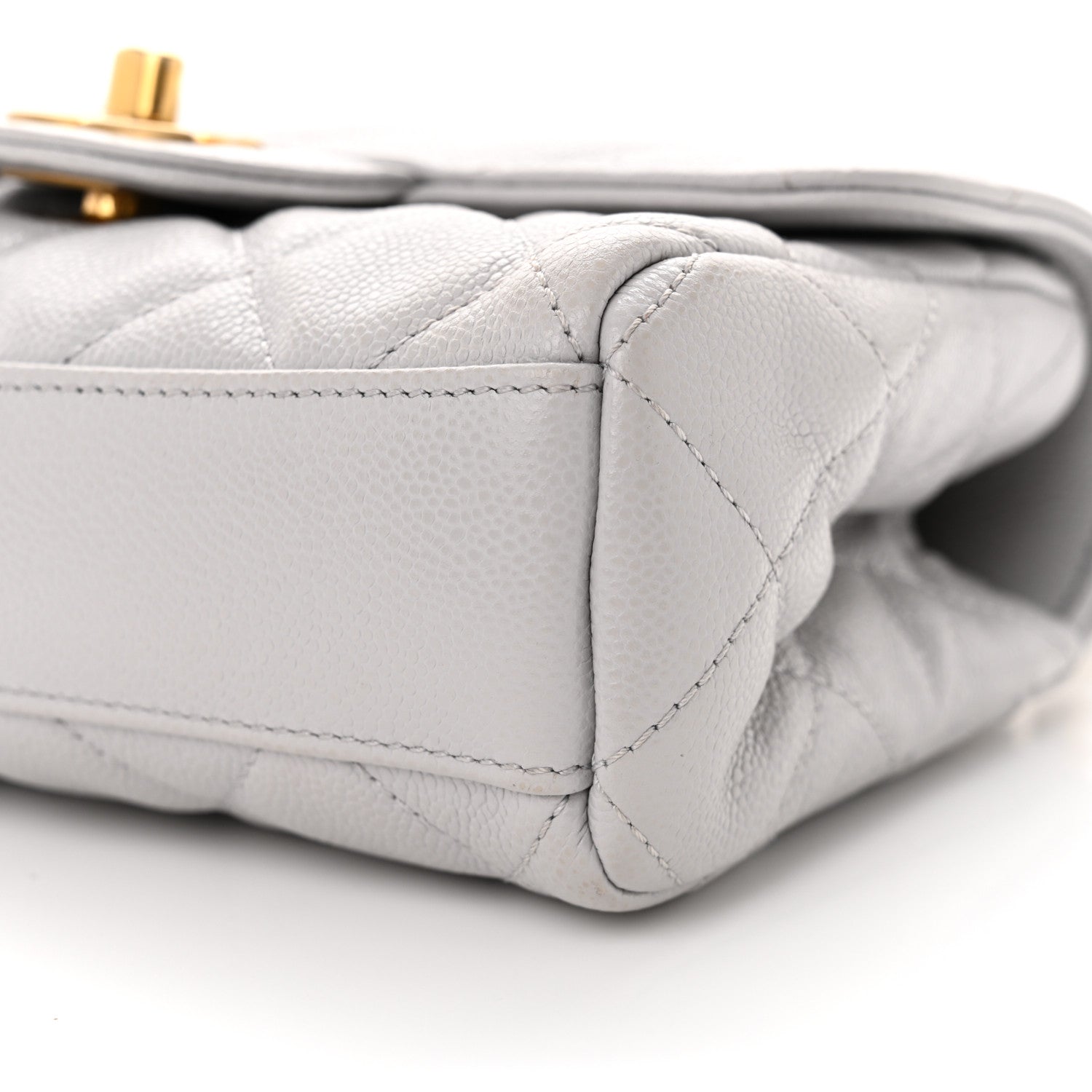 Caviar Quilted Mini Flap Grey