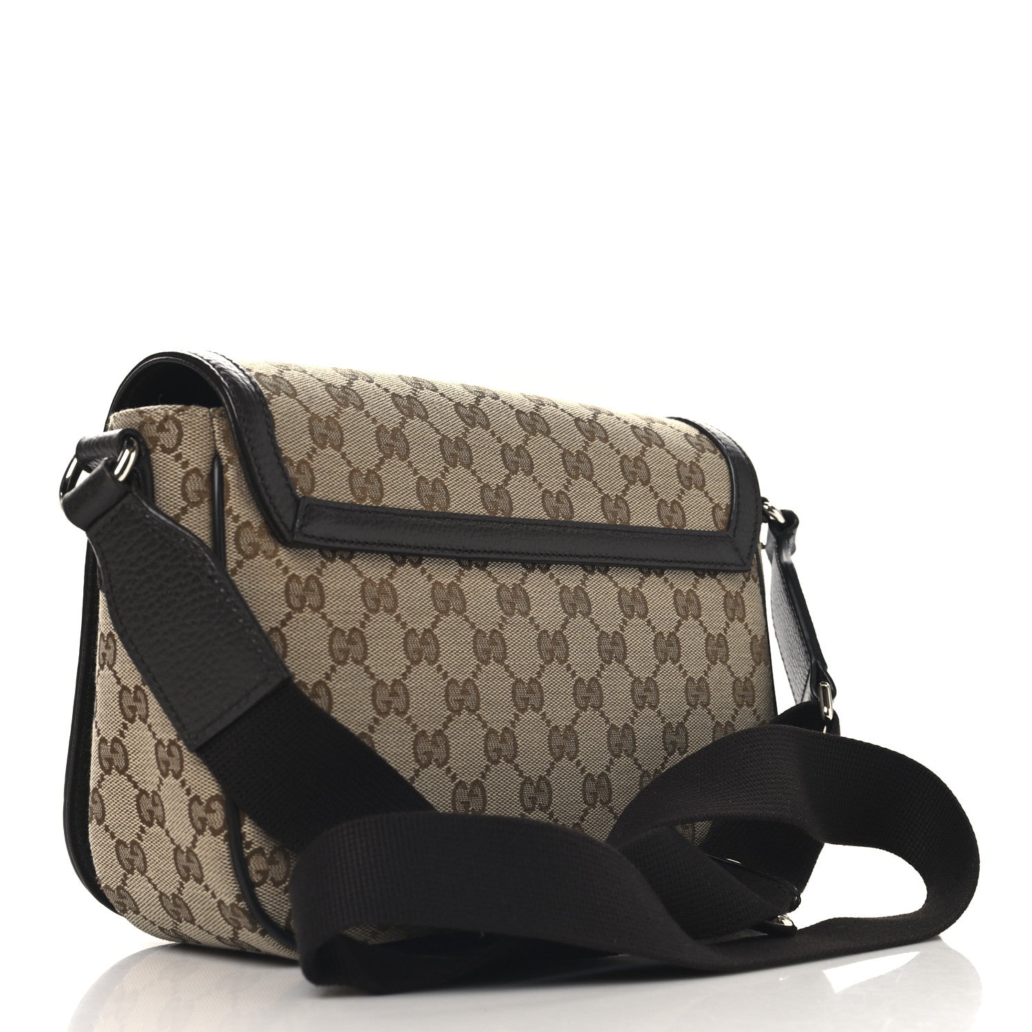Monogram Large Flap Messenger Bag Beige Dark Brown
