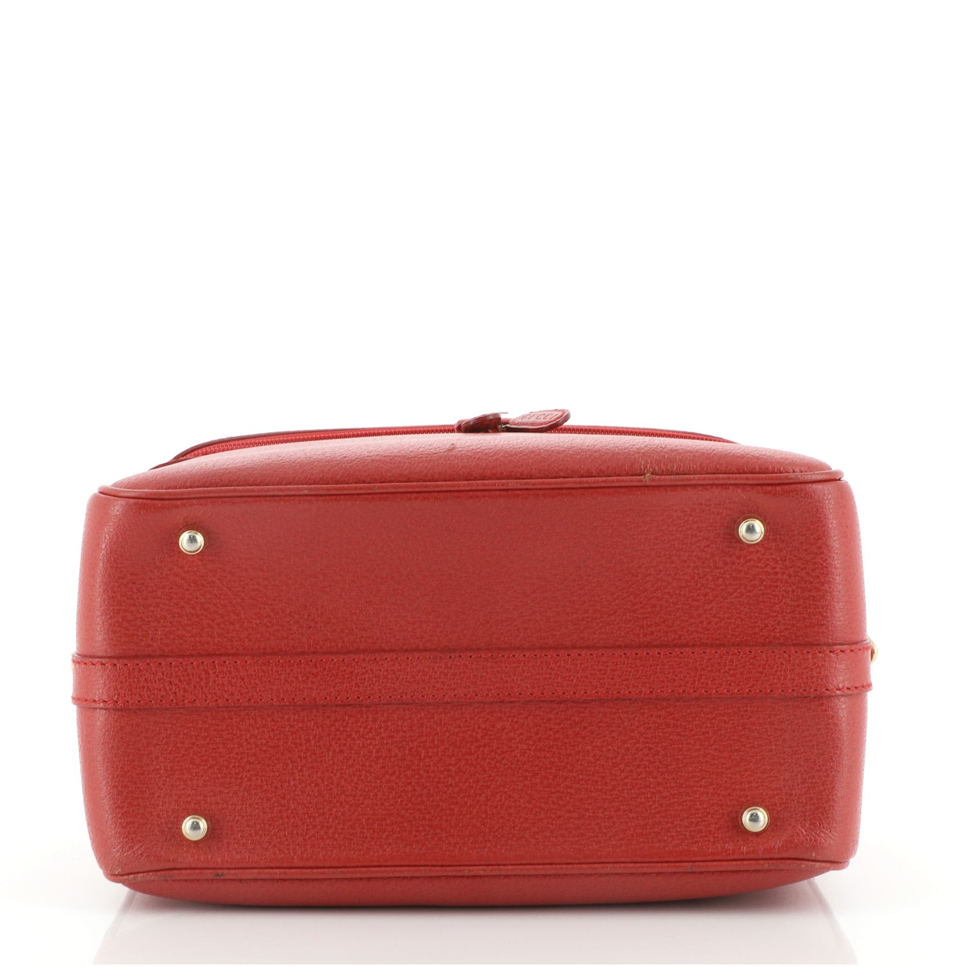 Vintage Bamboo Vanity Case Leather Medium