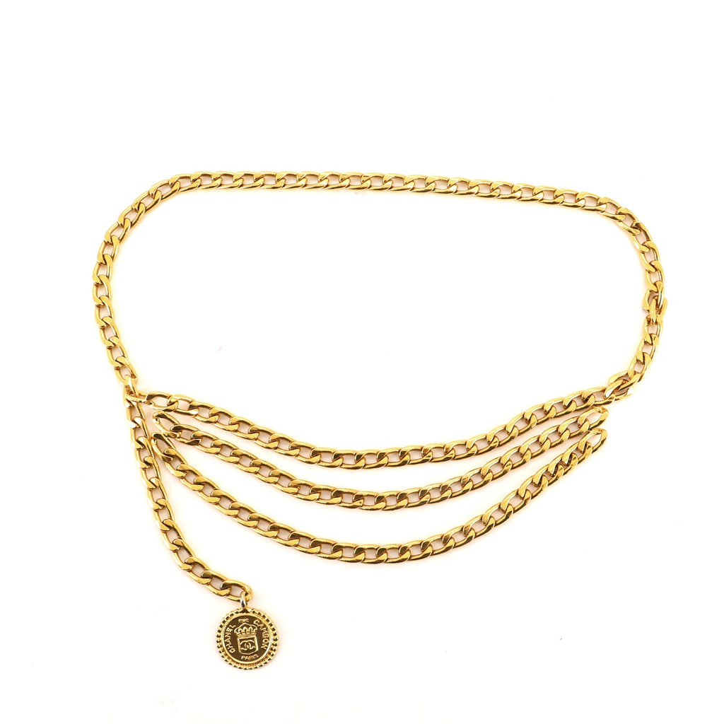 Vintage Medallion Chain Belt Metal 95