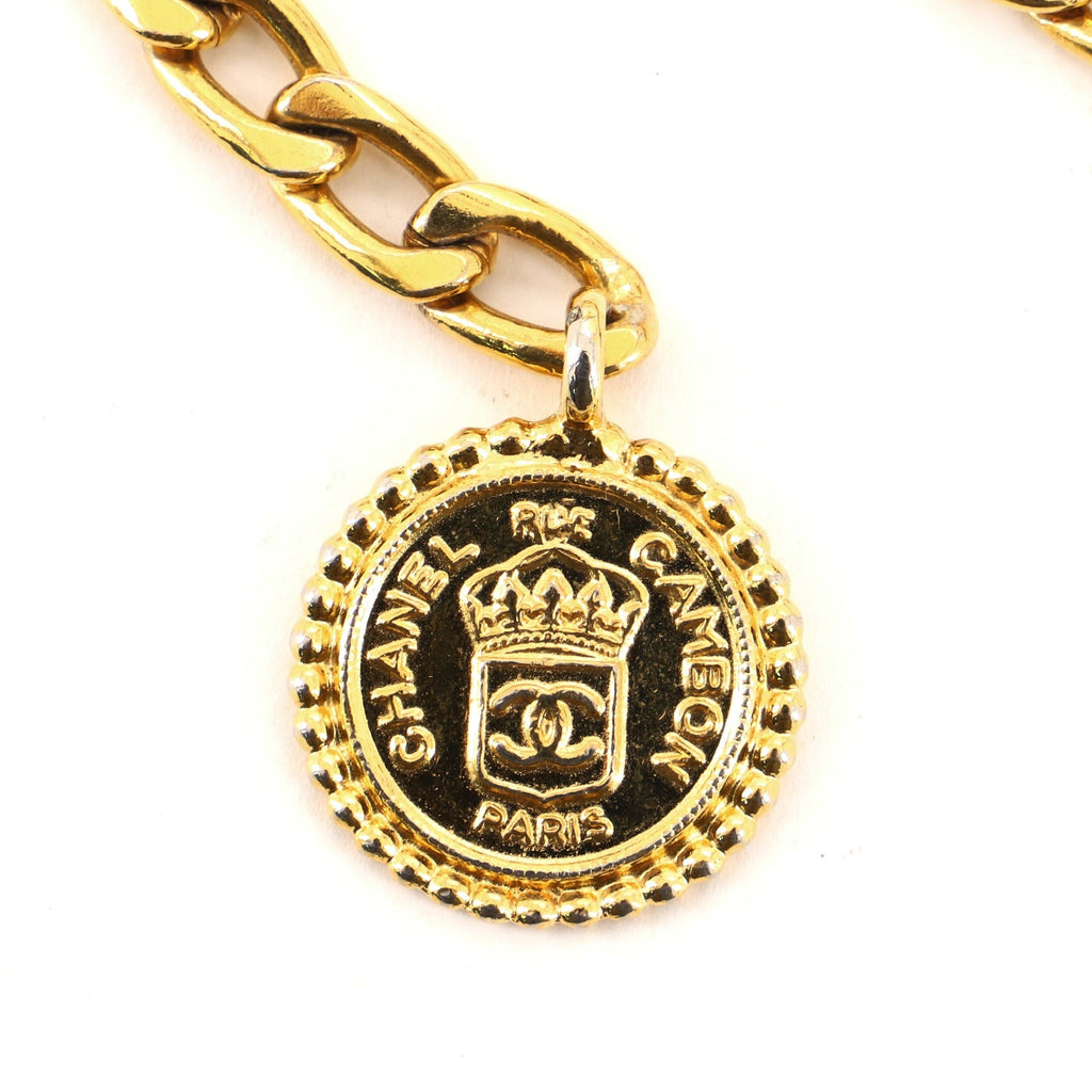 Vintage Medallion Chain Belt Metal 95