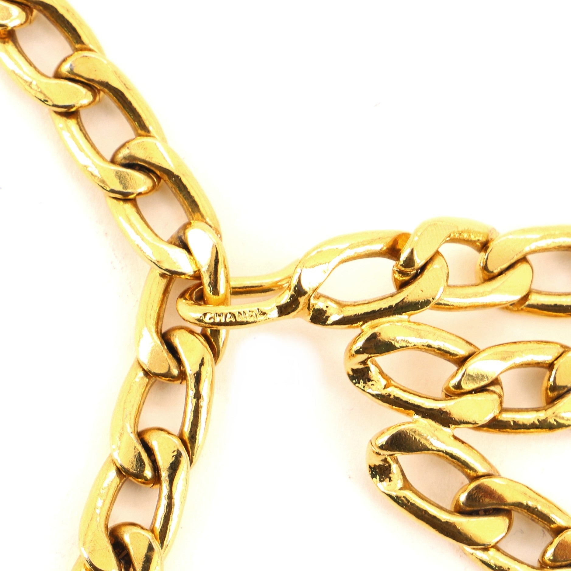 Vintage Medallion Chain Belt Metal 95