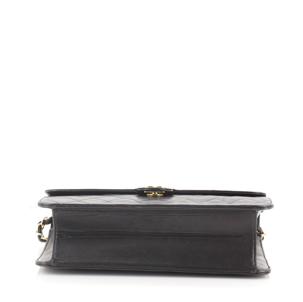 Vintage Clutch with Chain Quilted Leather Small