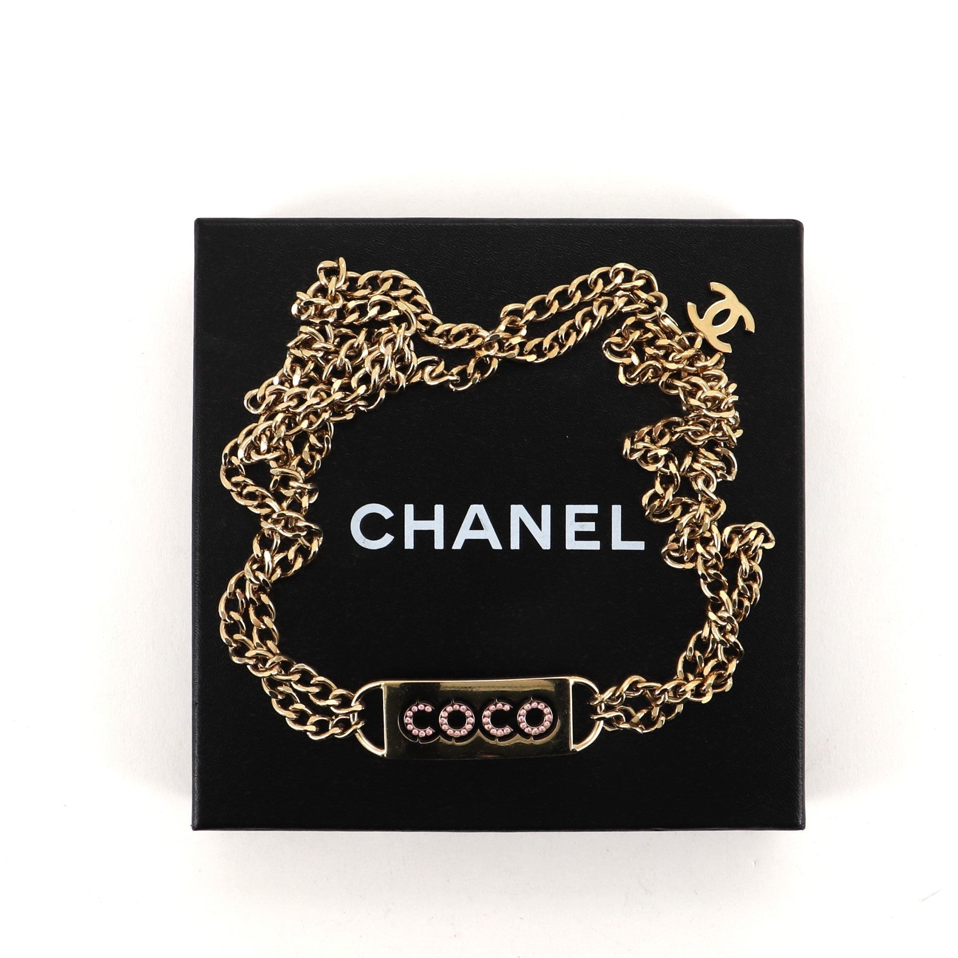 Coco Double Chain Belt Metal with Crystal 80