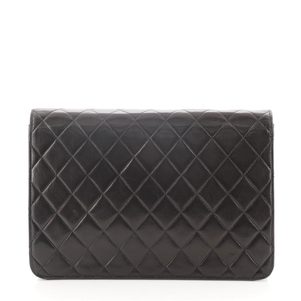Vintage Clutch with Chain Quilted Leather Medium