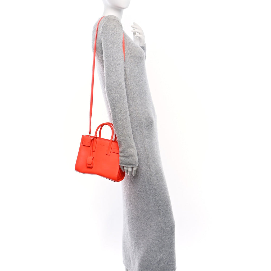 Calfskin Nano Sac De Jour Neon Orange