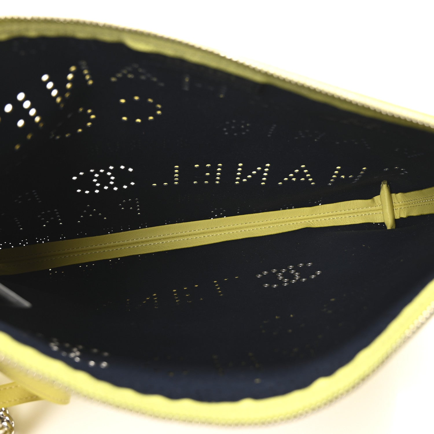 Calfskin Eyelets Clutch Yellow