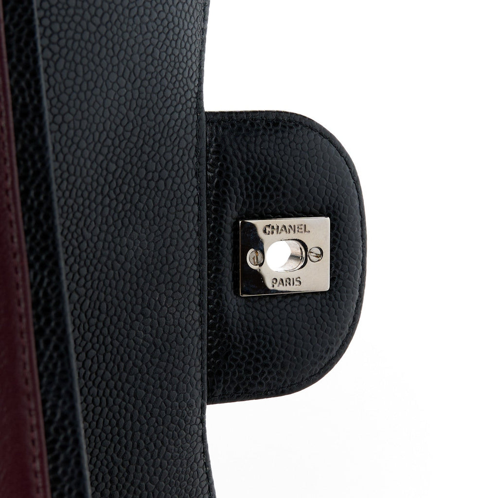 Caviar Quilted Jumbo Double Flap Black