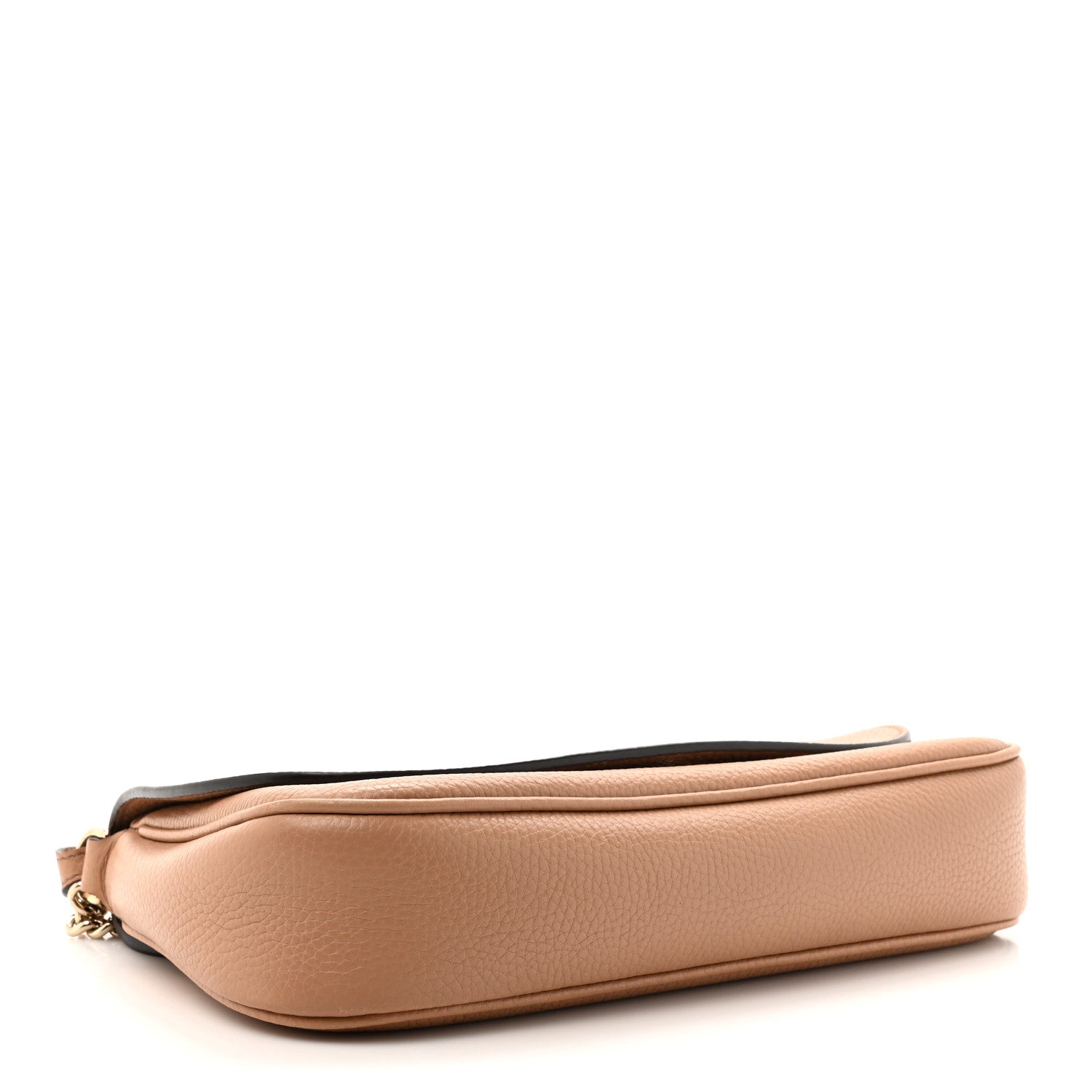 Pebbled Calfskin Medium Soho Flap Crossbody Camelia