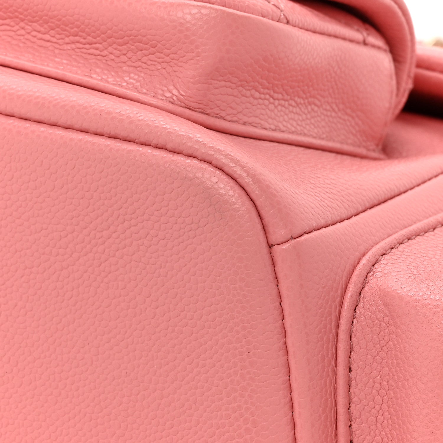 Shiny Caviar Quilted Small Pockets Drawstring Backpack Pink