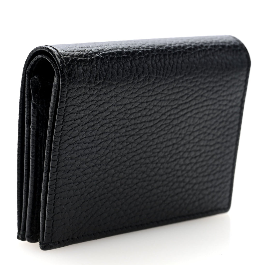 Dollar Calfskin Enamel Monochrome GG Marmont  Case Black