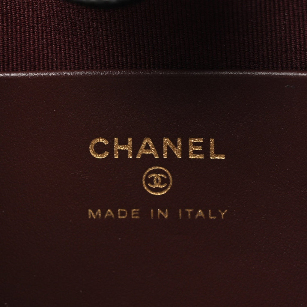 Caviar Quilted Classic Clutch Tote With Chain Black