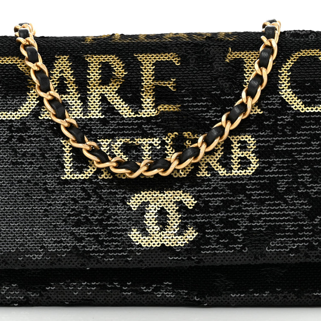 Sequin Paris Cosmopolite Dare To Disturb Flap Black Gold
