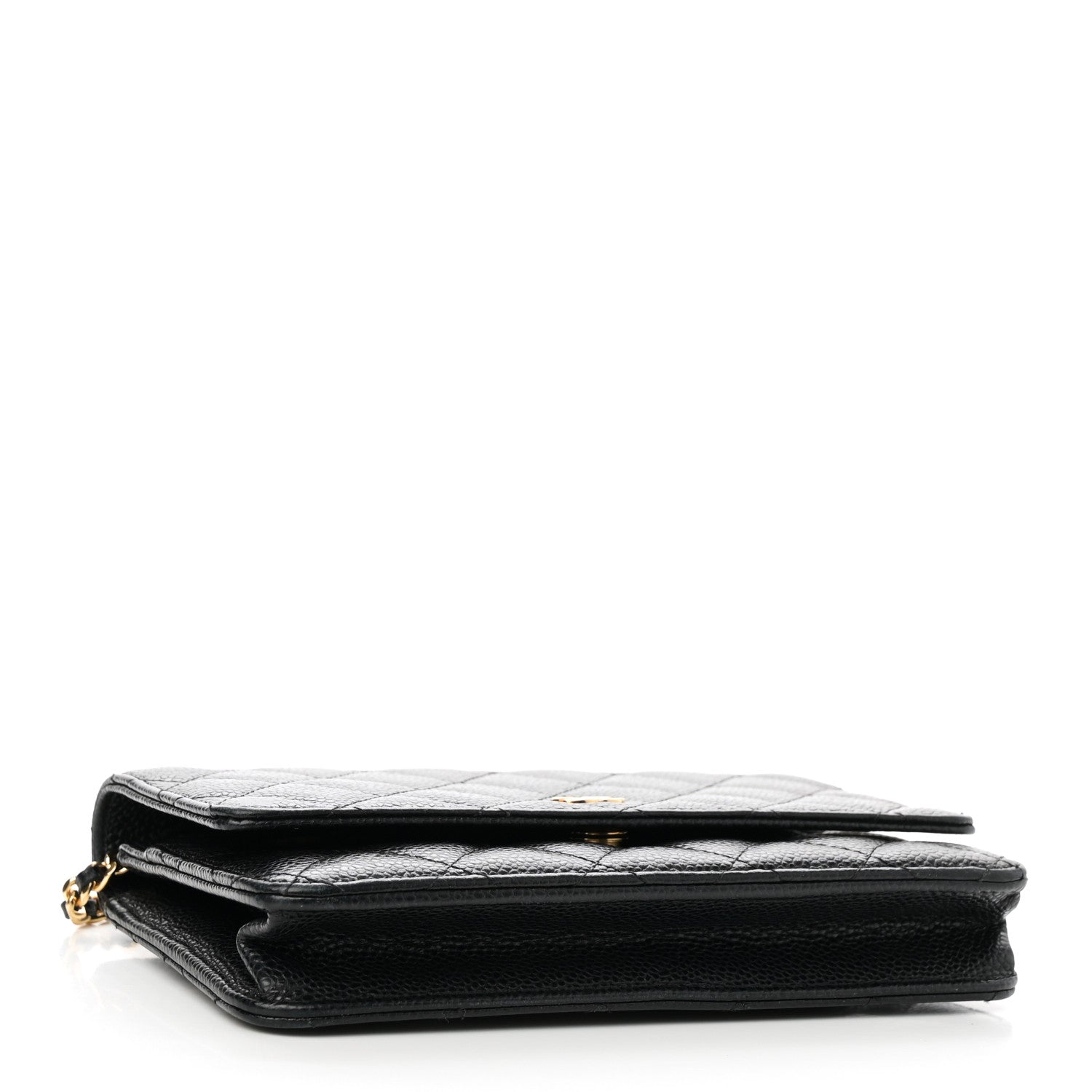 Caviar Quilted Wallet on Chain WOC Black