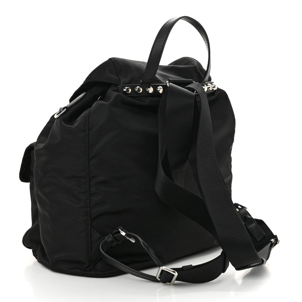 Nylon New Vela Studded Backpack Black