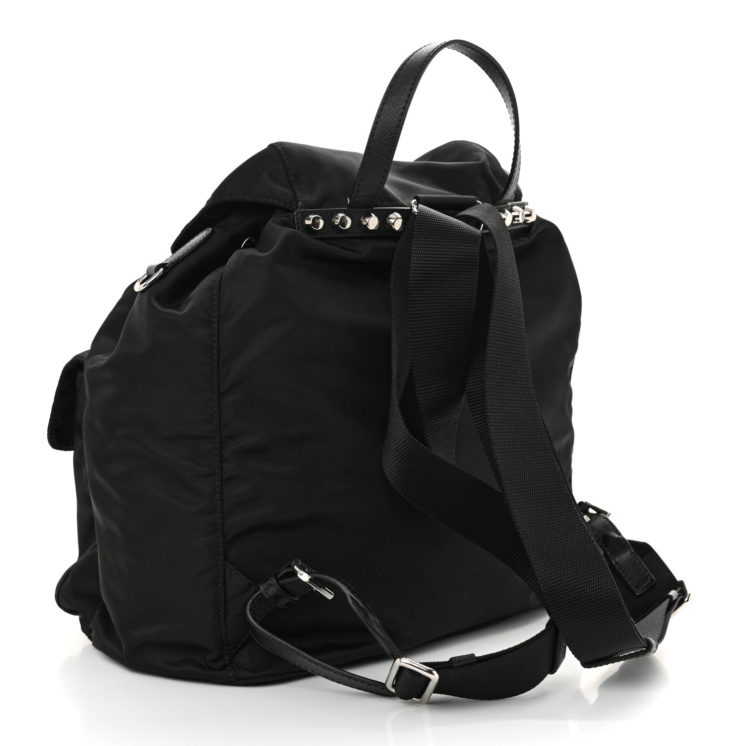 Nylon New Vela Studded Backpack Black