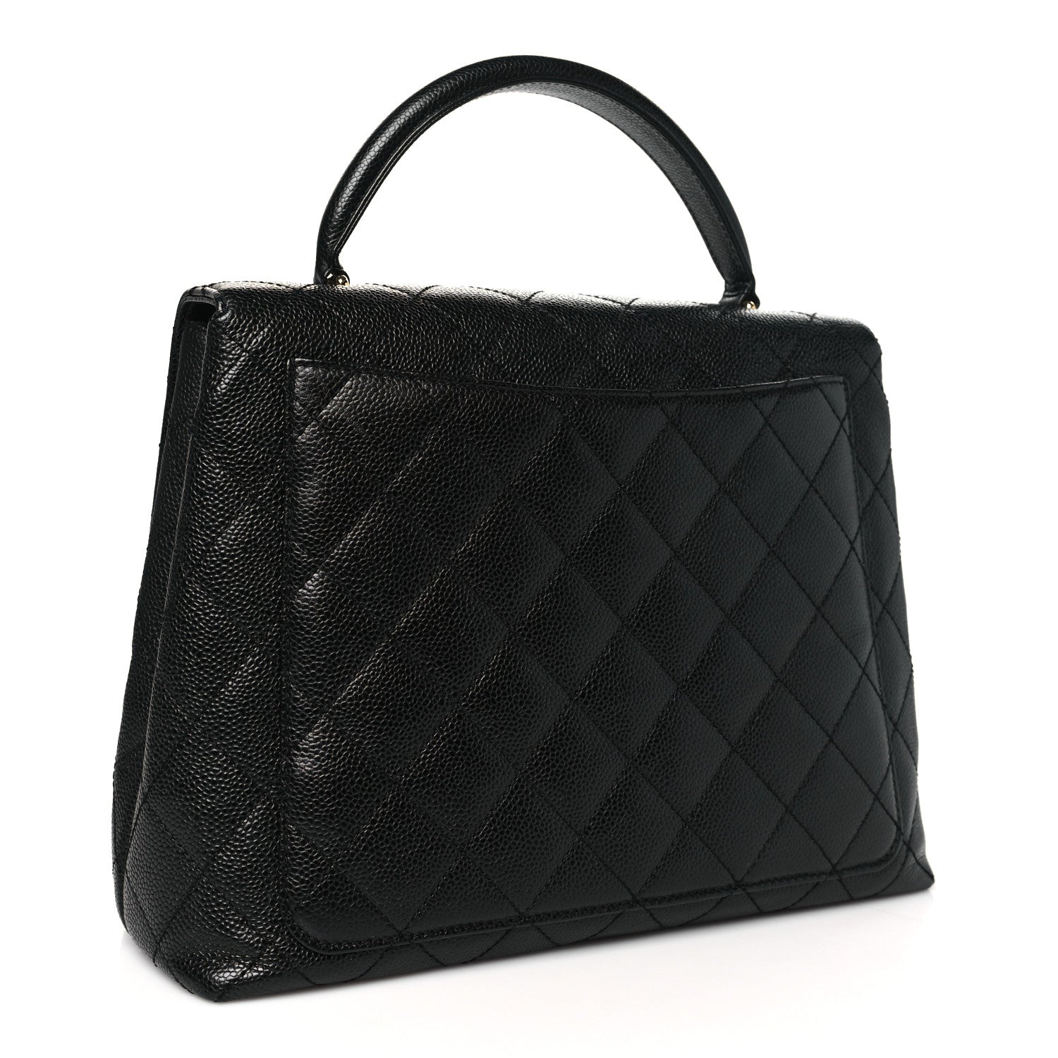 Caviar Quilted Jumbo Kelly Flap Black