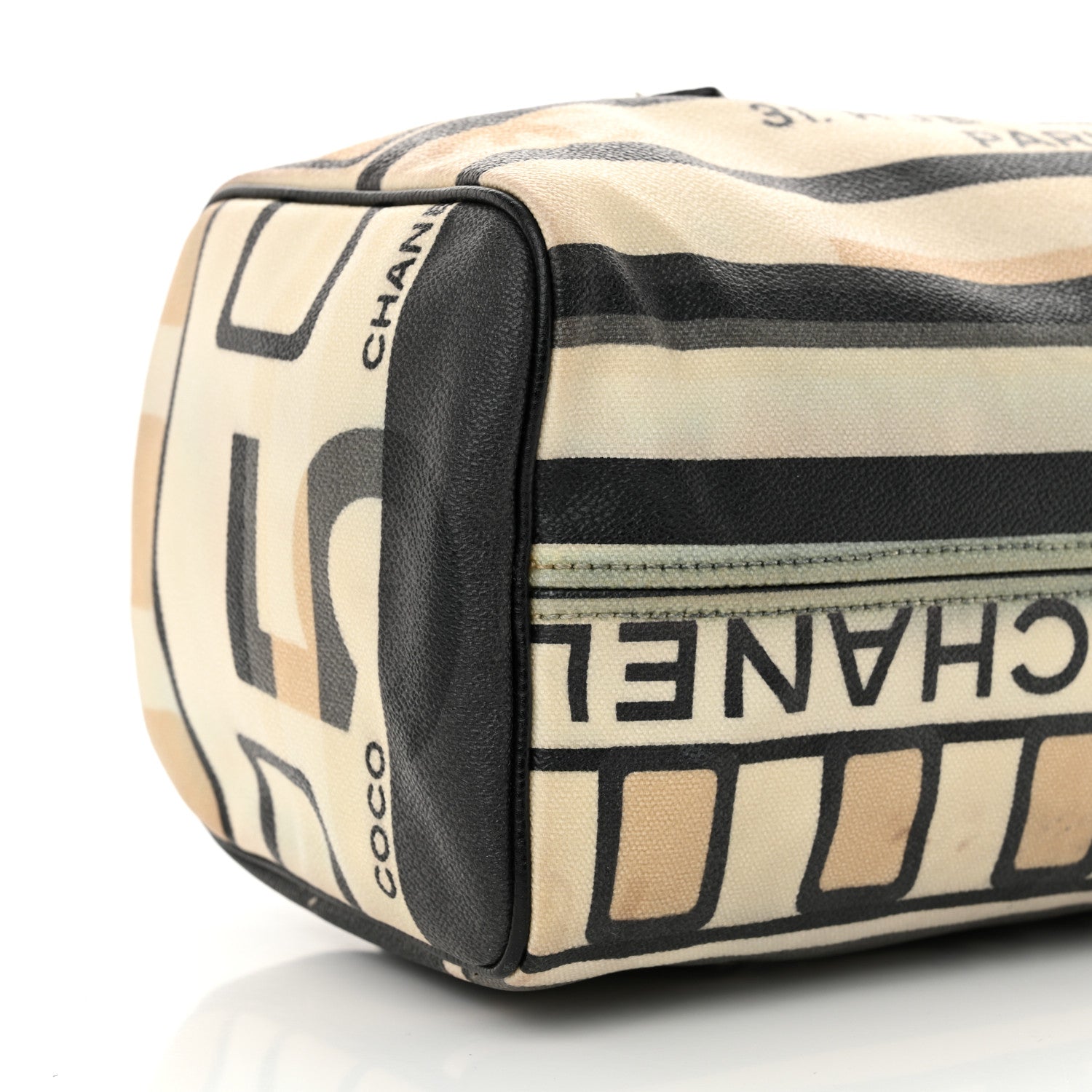 Coated Canvas Le Train Boston Bag Black