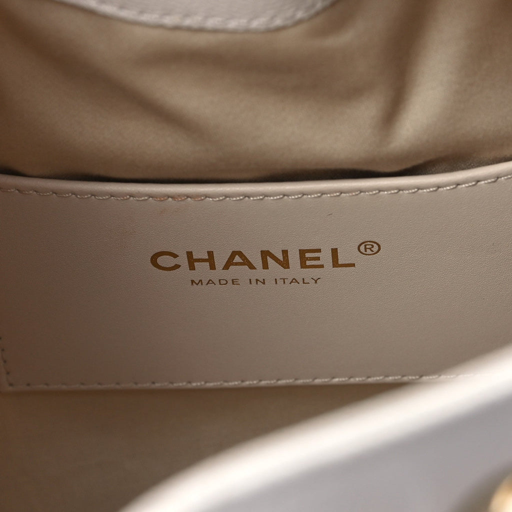 Caviar Quilted Small Chanel 25 Handbag White