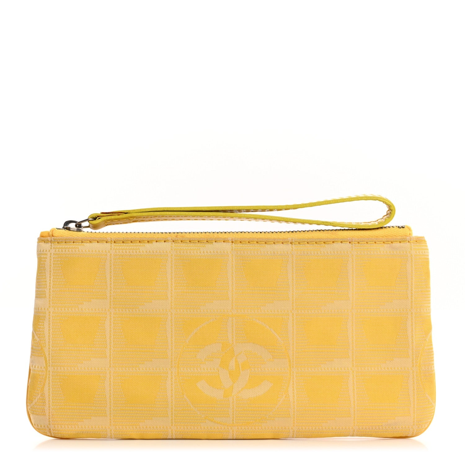 Nylon Travel Ligne Zip Wristlet Yellow