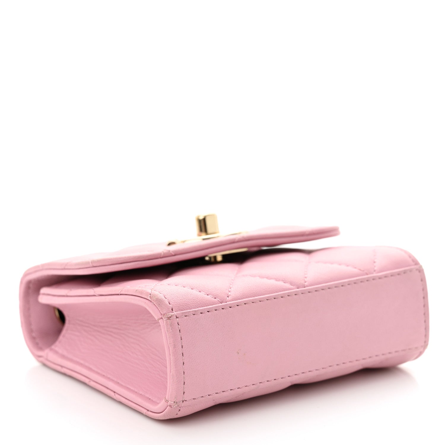 Lambskin Quilted Mini Trendy CC Clutch With Chain Light Pink
