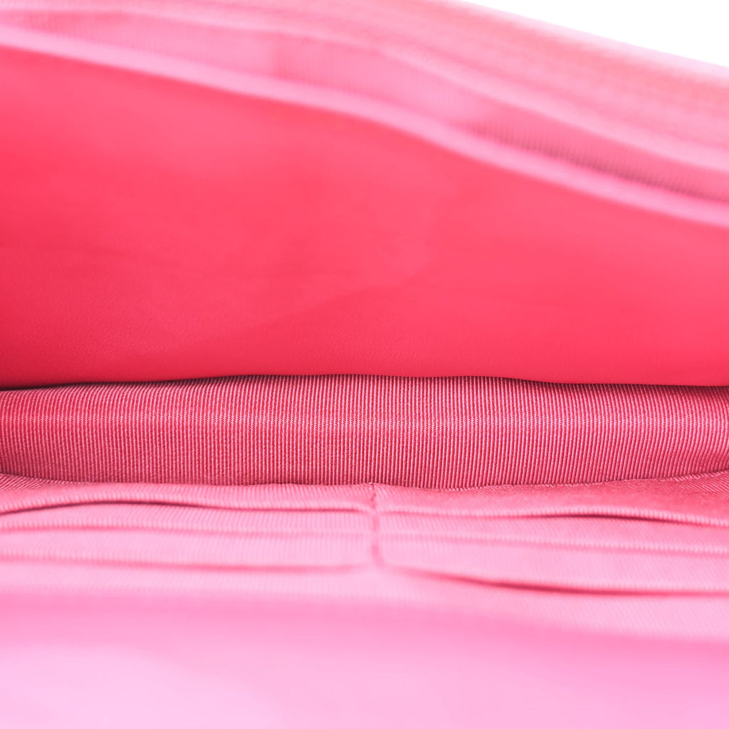Lambskin Quilted Wallet on Chain WOC Fuchsia
