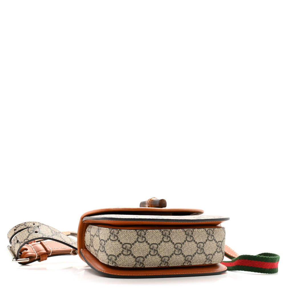 GG Supreme Monogram Web Bamboo Mini 1947 Belt Bag 85 Beige