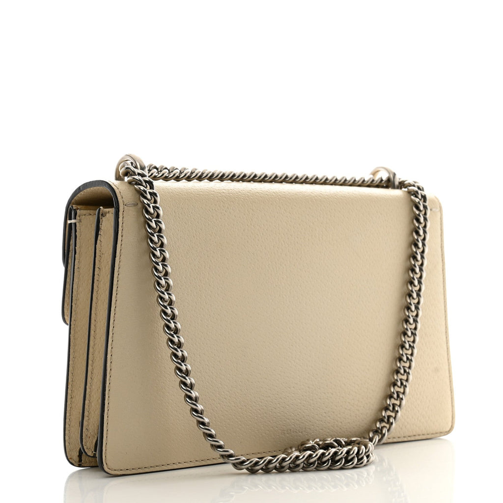 Textured Calfskin Crystal Small Dionysus Shoulder Bag Mystic White