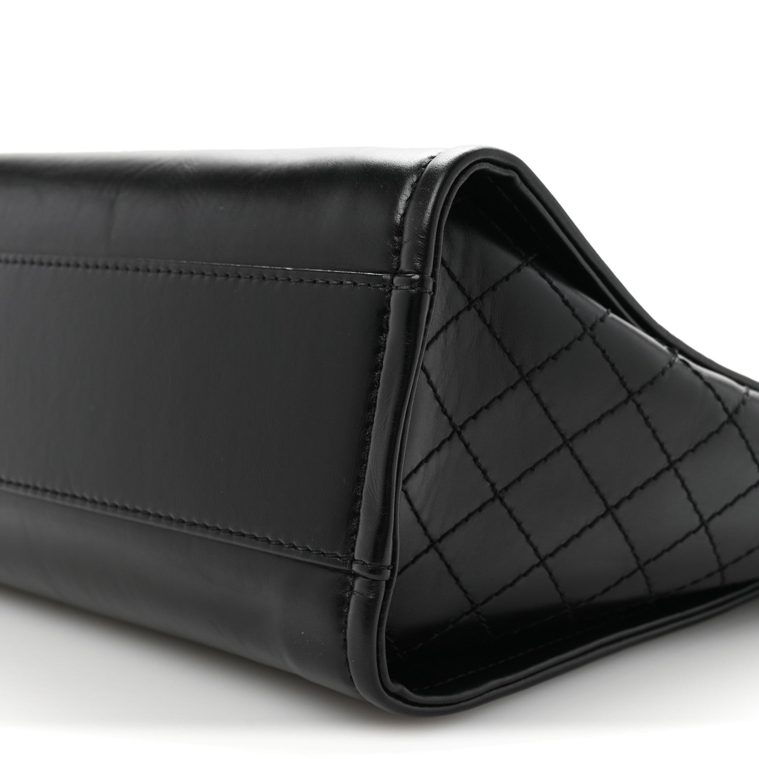 Aged Calfskin Small Charms Deauville Tote Black
