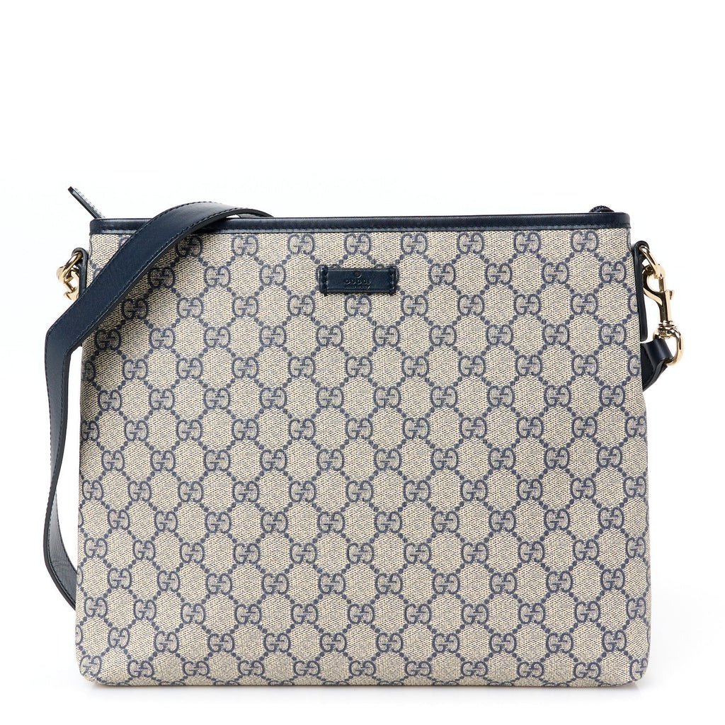 GG Plus Monogram Medium Flat Messenger Bag Navy
