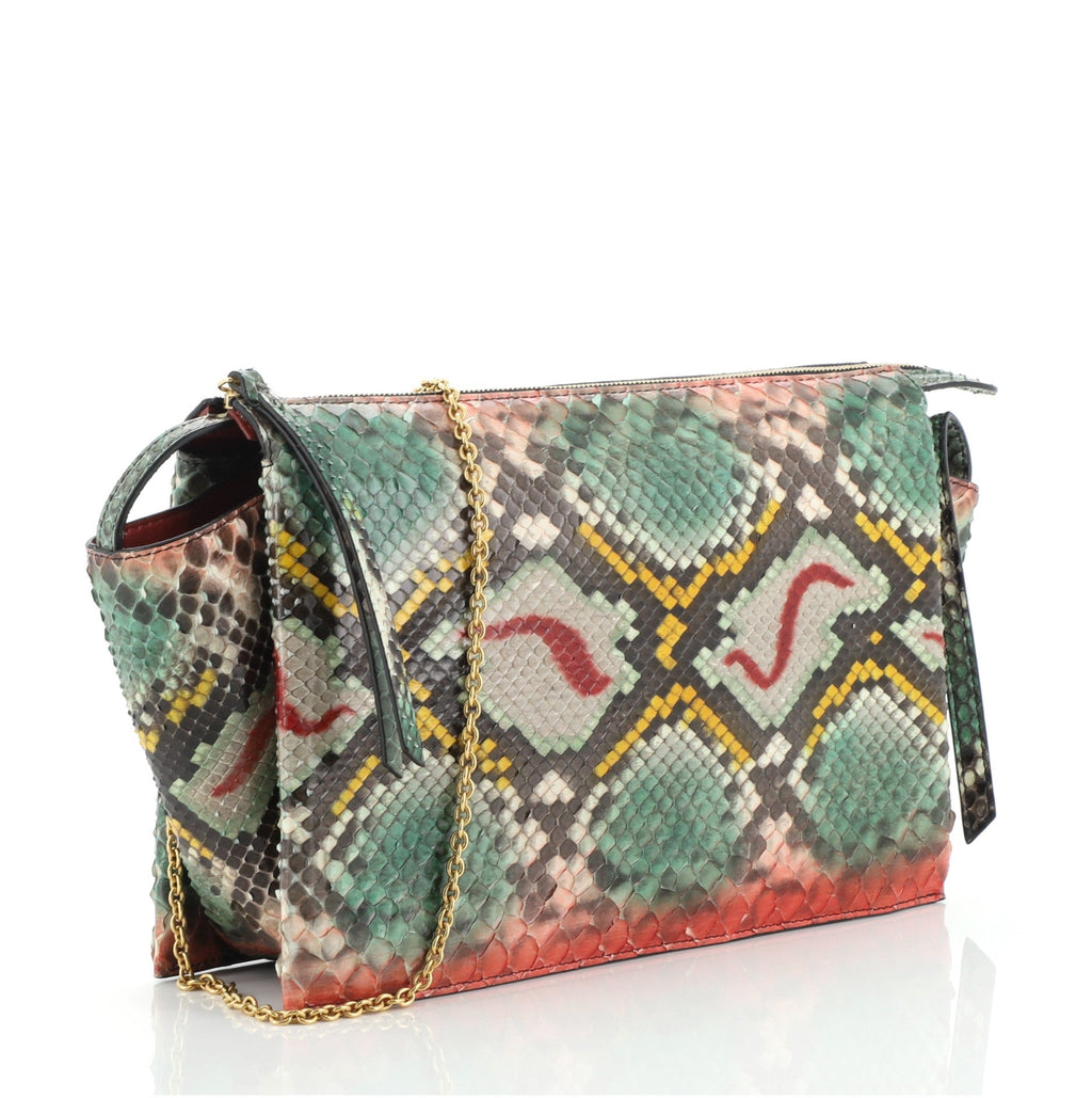 Tri-Fold Clutch on Chain Python