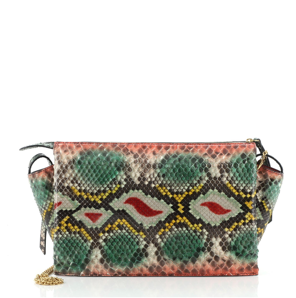 Tri-Fold Clutch on Chain Python