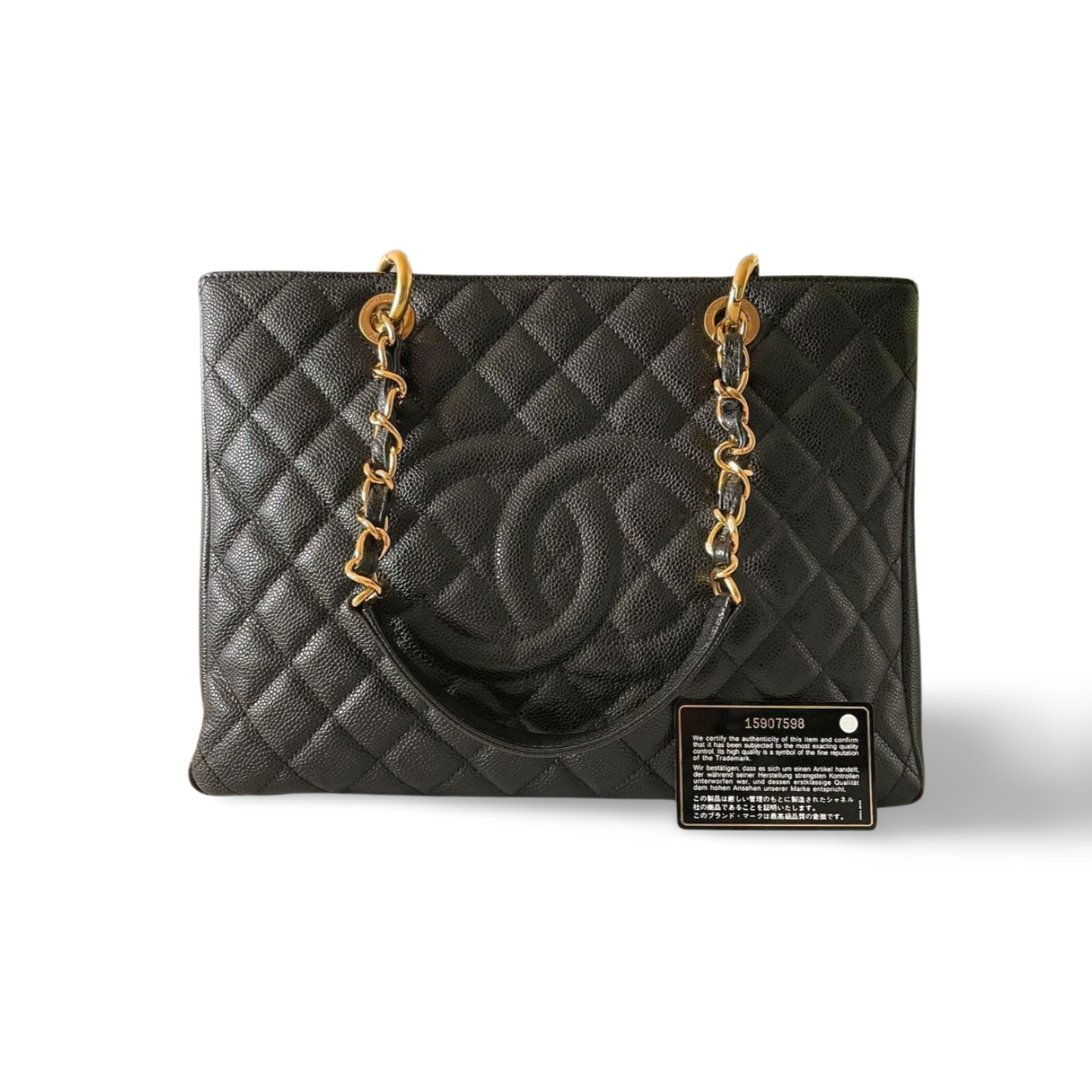 Chanel Grand Shopper Tote in Black Cavier Leather with Gold Hardware