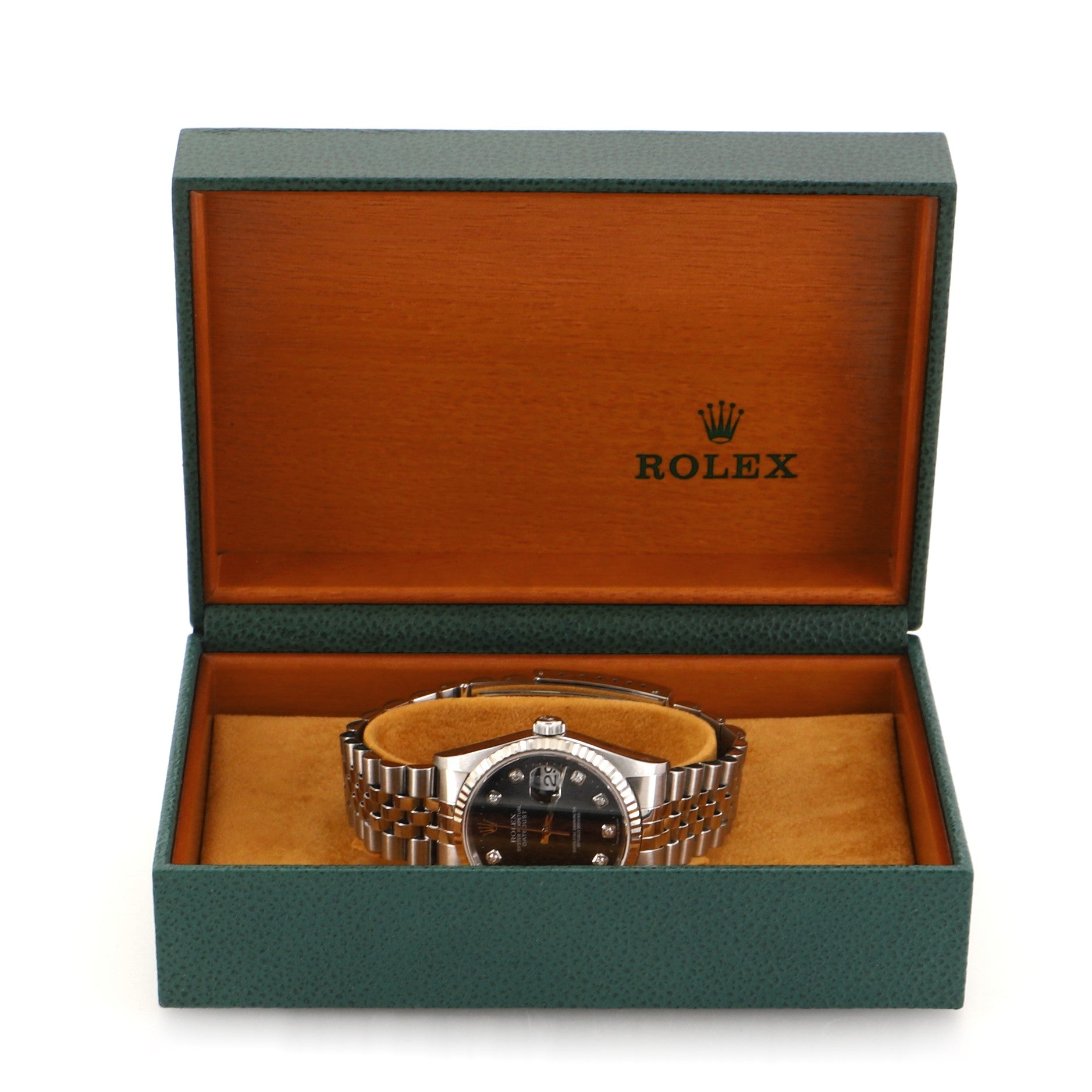 Oyster Perpetual Datejust Automatic Watch Stainless Steel and White Gold with Diamond Markers 36