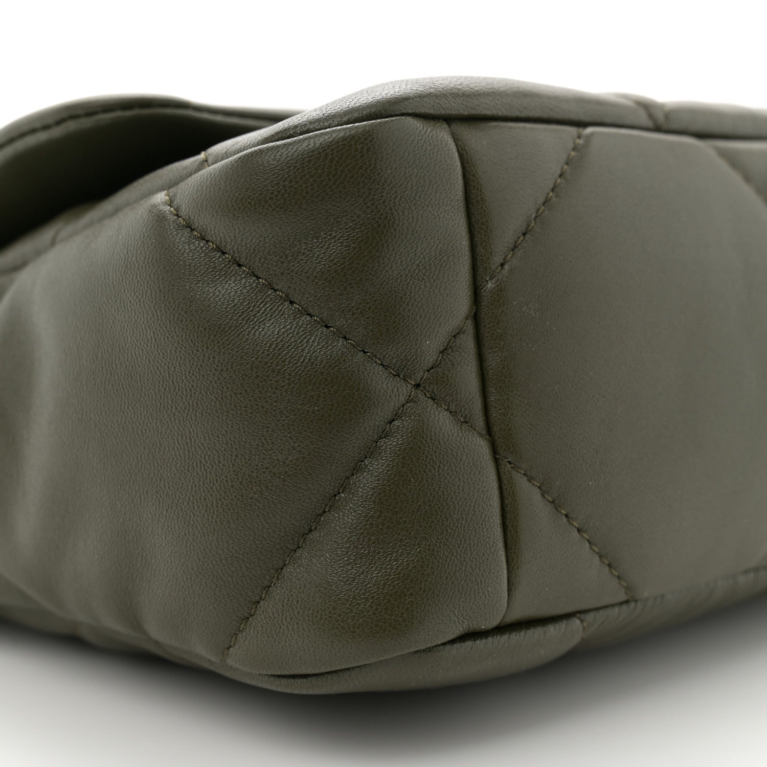 Lambskin Quilted Medium Chanel 19 Flap Khaki