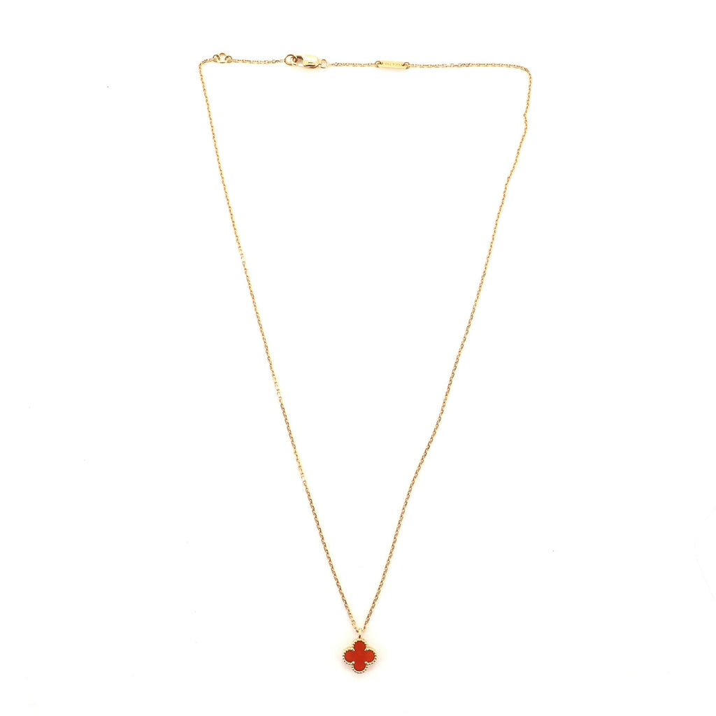 Sweet Alhambra Carnelian Necklace 18K Rose Gold