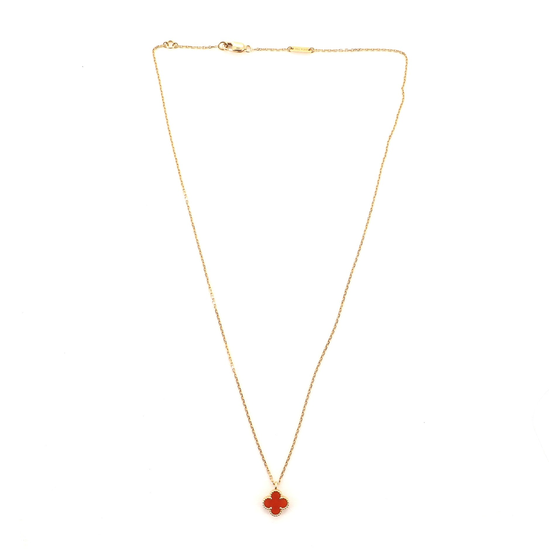 Sweet Alhambra Carnelian Necklace 18K Rose Gold