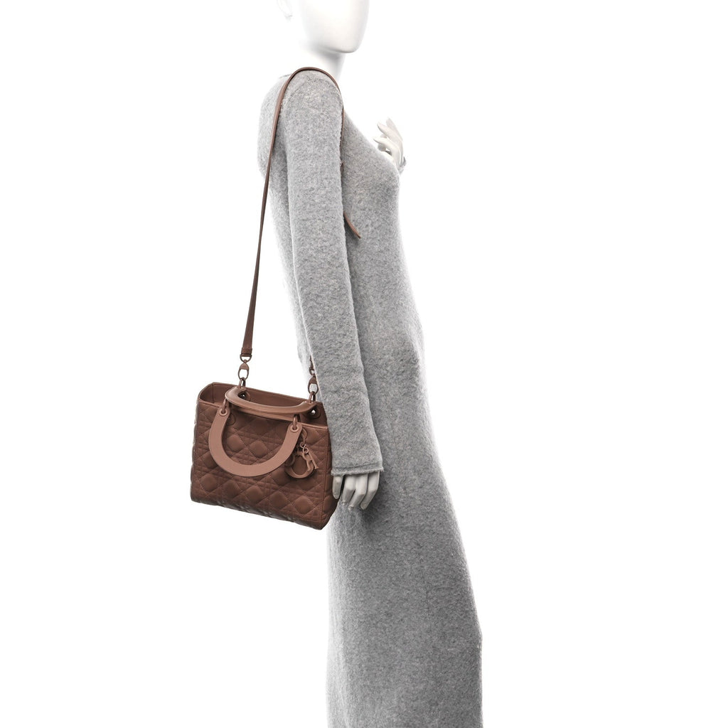 Ultra Matte Calfskin Cannage Medium Lady Dior Beige