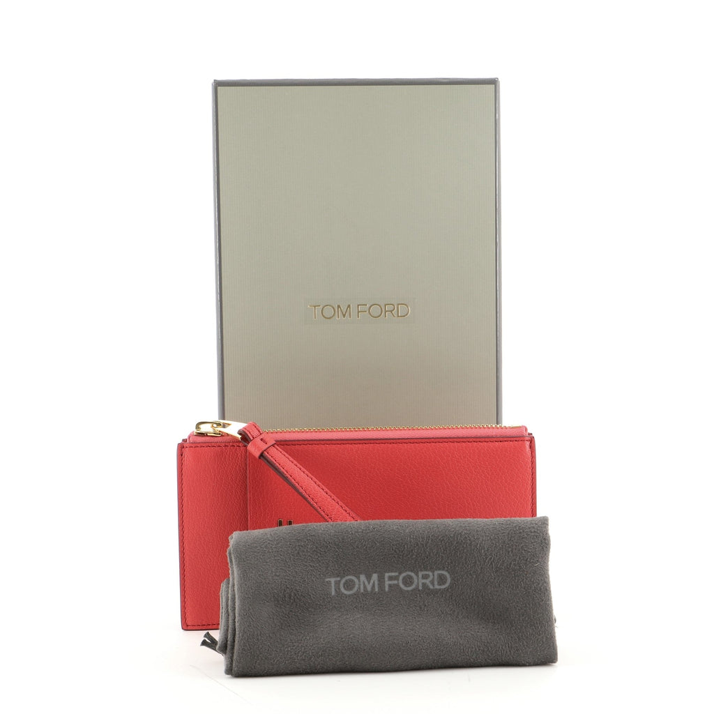 TF Wristlet Zip Pouch Leather Mini